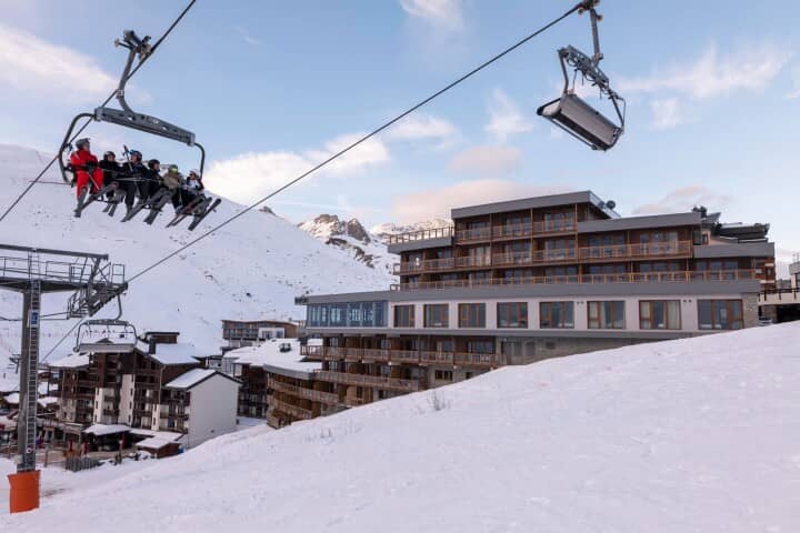 Ski-in, ski-out access with lift proximity and mountain views