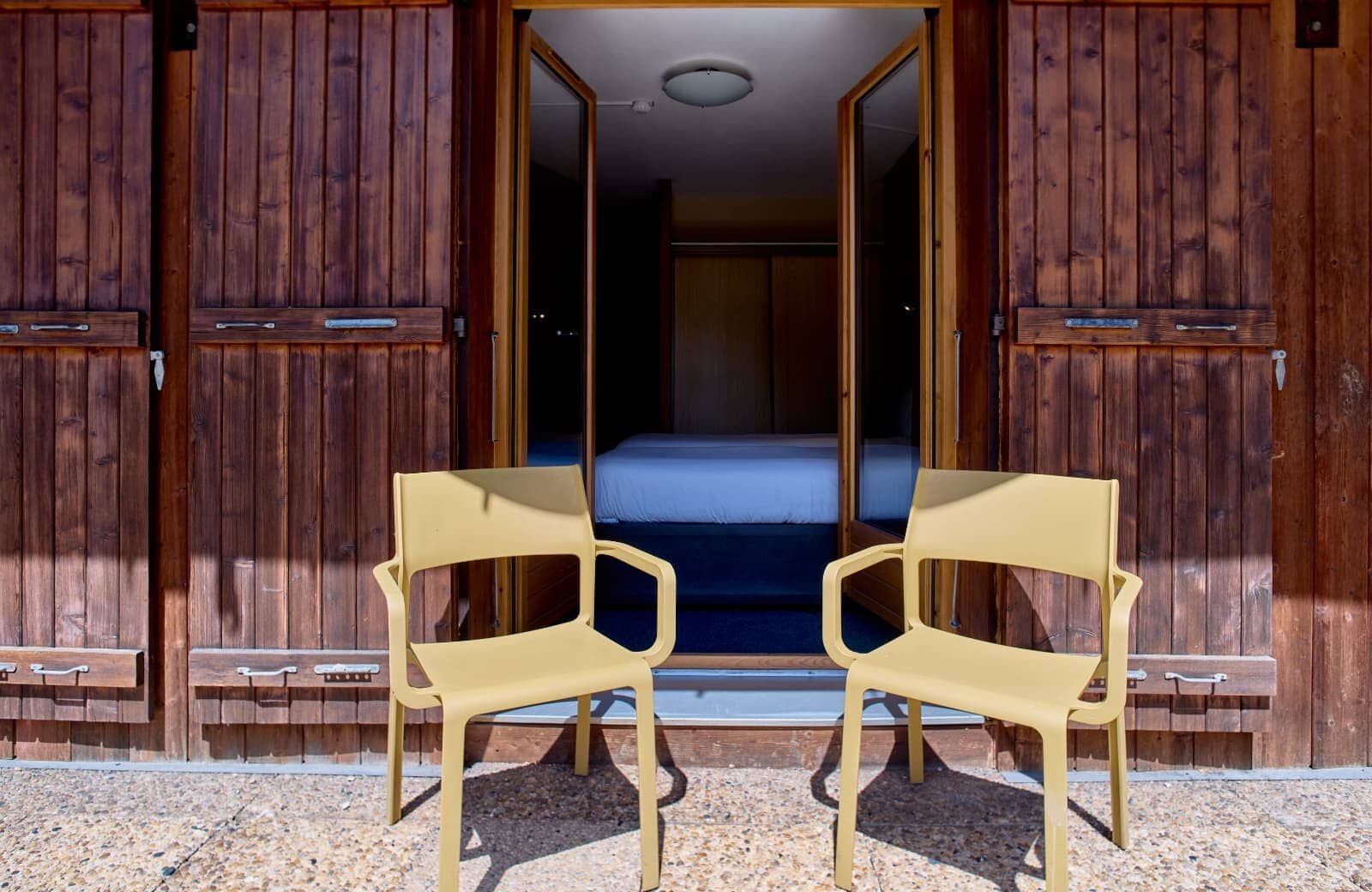 Private terrace with seating and direct bedroom access