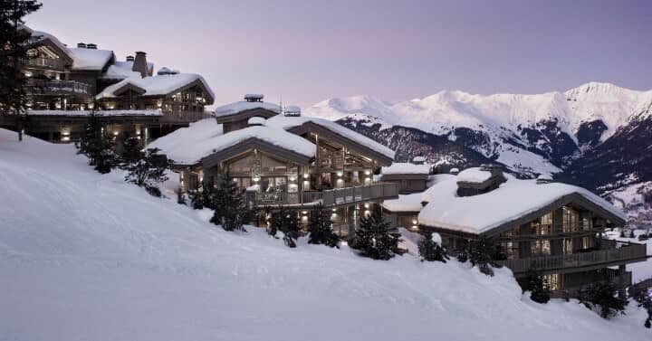Ski-in, ski-out chalets with private balconies and mountain range views