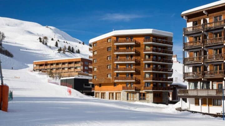 Ski-in/ski-out chalet with private balconies overlooking the slopes