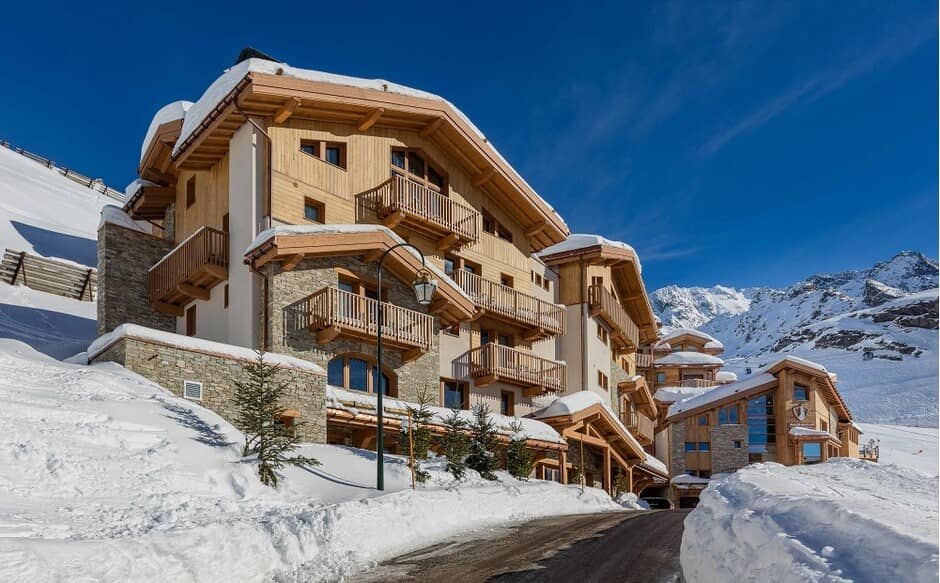 Ski-in, ski-out chalet with private balconies and mountain views