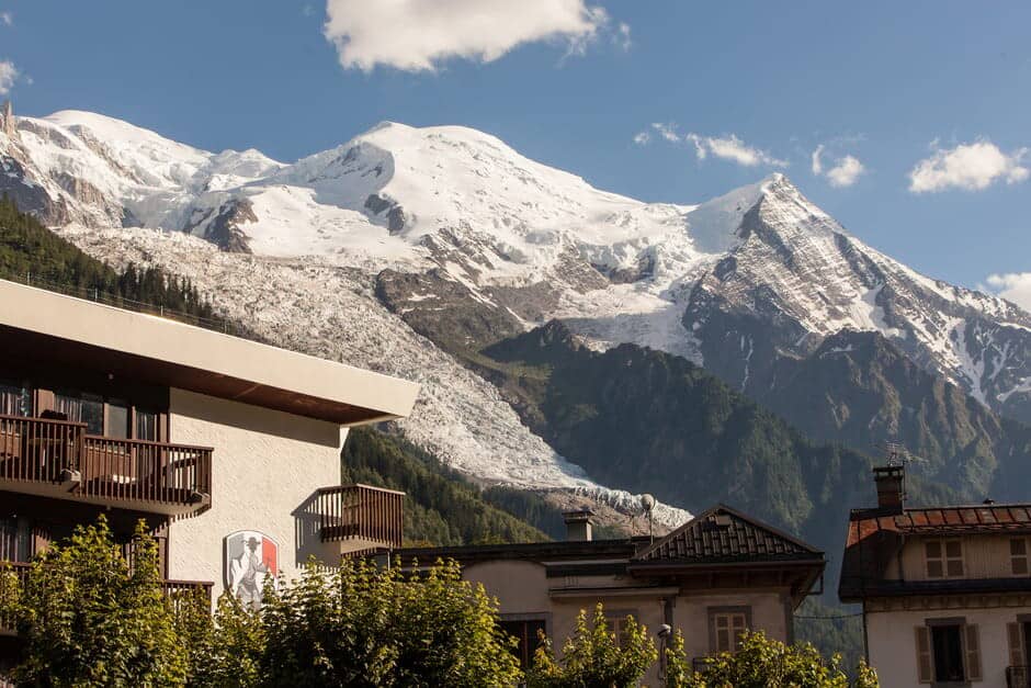 Private balcony with direct views of Mont Blanc and Bossons Glacier
