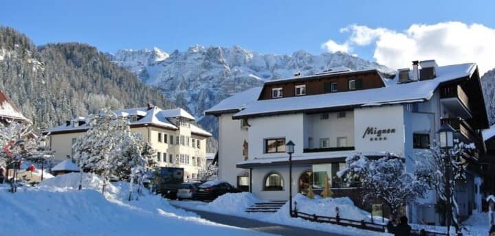 Chalet exterior with mountain views and on-site parking