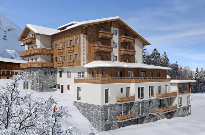 Ski-in/ski-out chalet with private balconies and mountain views