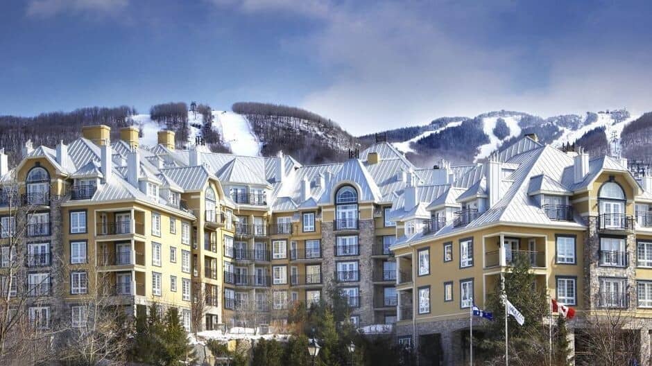 Ski-in/ski-out resort exterior with immediate access to mountain trails