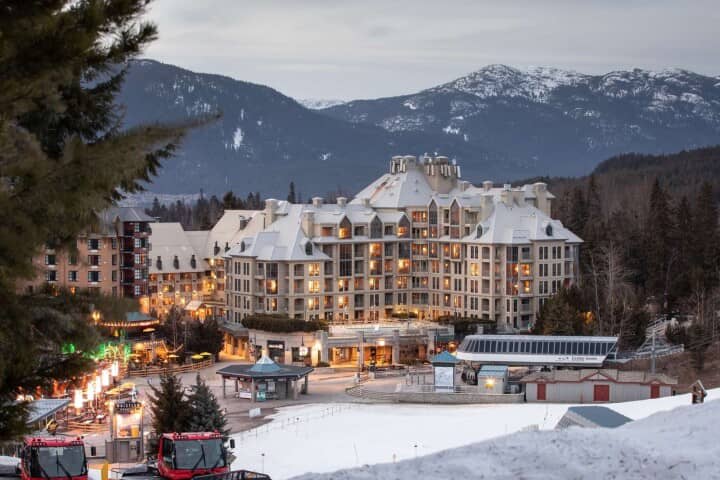Ski-in/ski-out lodge at mountain base with gondola access