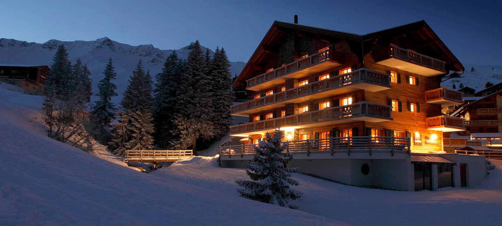 Ski-in/ski-out chalet with wrap-around balconies and mountain views