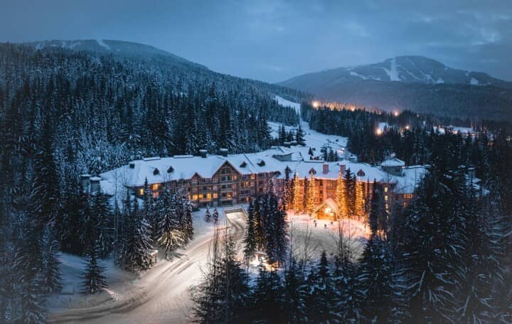 Lodge exterior with direct ski-in/ski-out access to groomed mountain runs