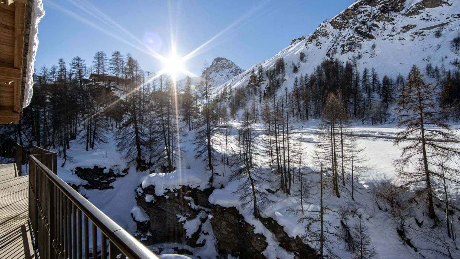 Private balcony with southern exposure and mountain valley views