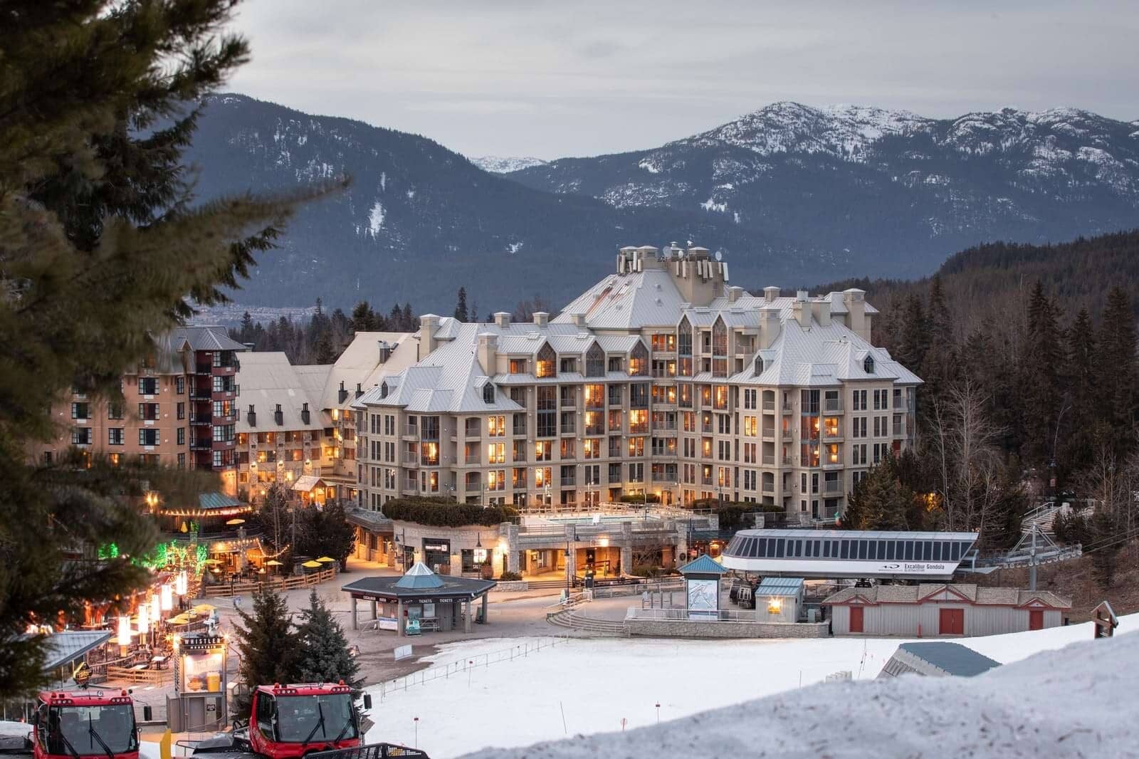 Ski-in/ski-out lodge at mountain base near Excalibur Gondola