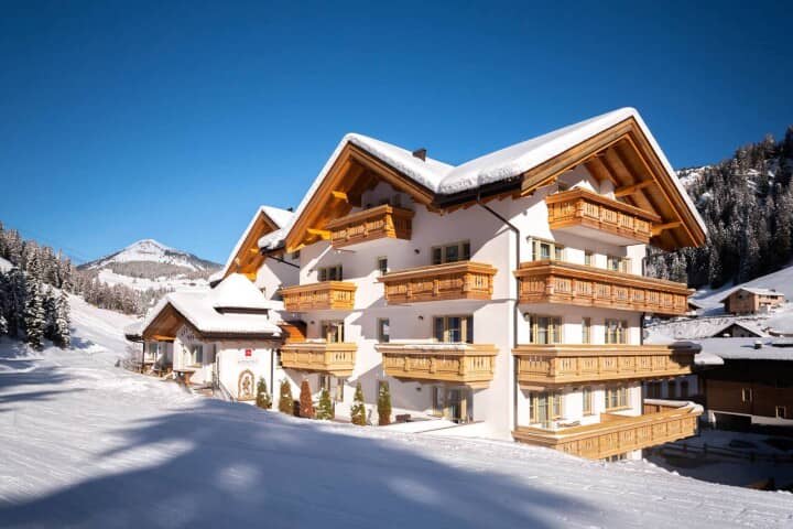 Ski-in/ski-out chalet with private balconies and mountain views