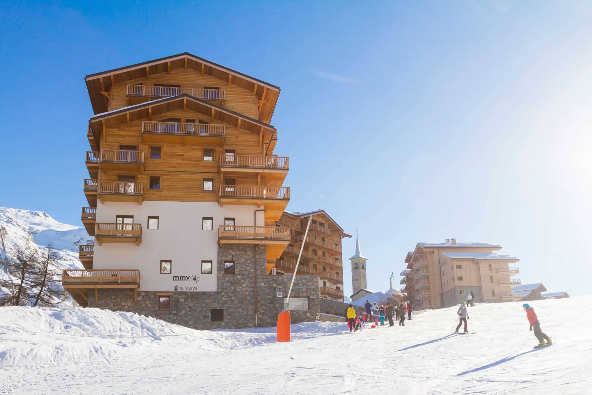 Ski-in/ski-out chalet with private balconies overlooking the slopes