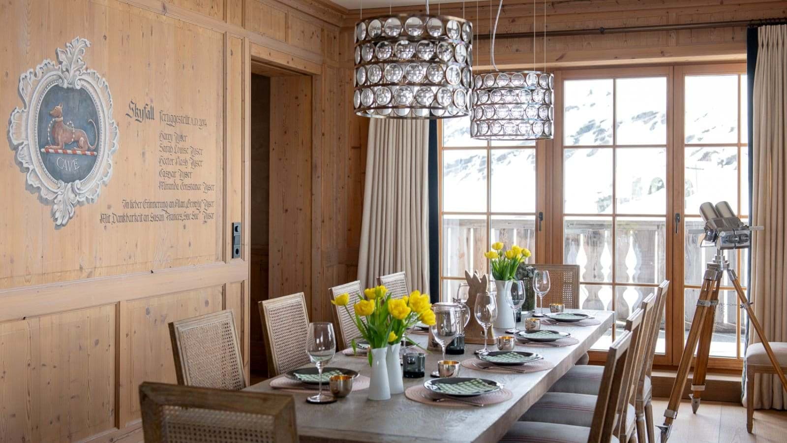 Dining area with seating for 10 and alpine mountain views