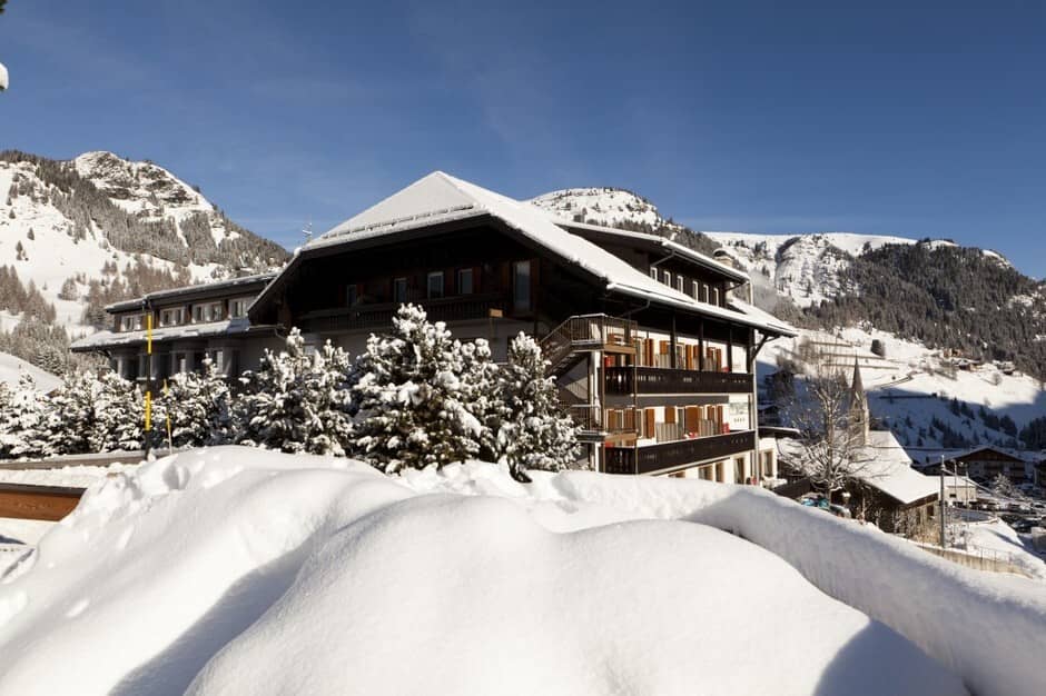 Ski-in/ski-out chalet with private balconies and mountain views
