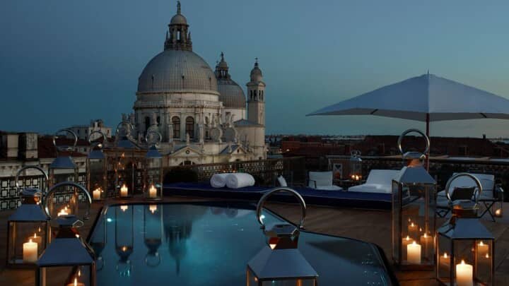 Rooftop terrace with plunge pool and views of Santa Maria della Salute