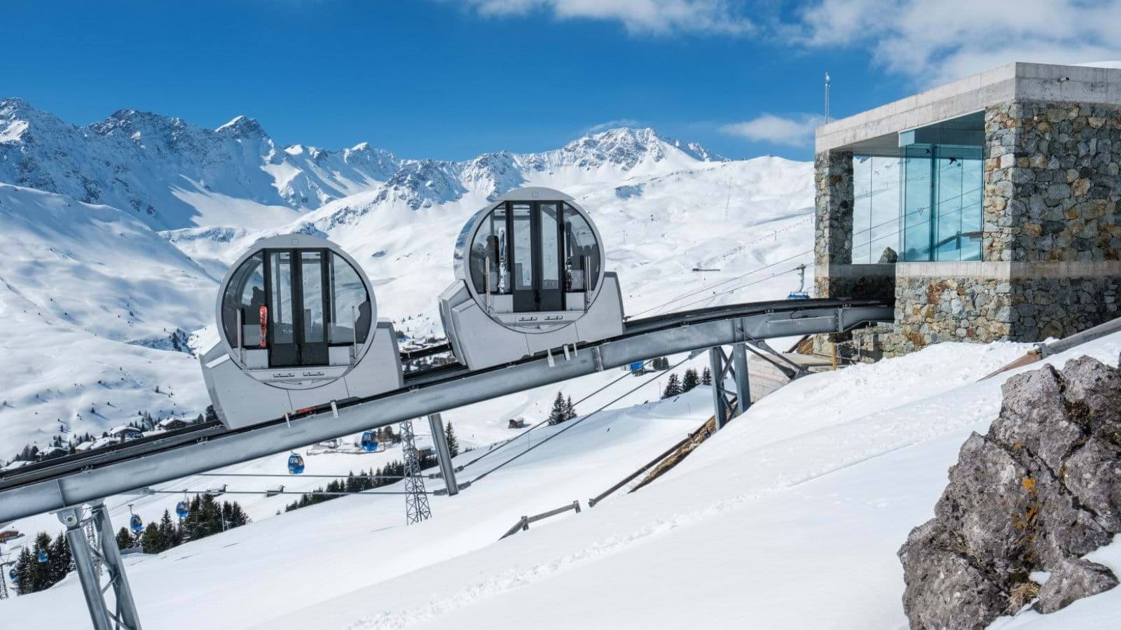 Ski-in ski-out access via private funicular and mountain-top station