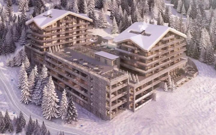 Ski-in, ski-out resort with rooftop heated pool and private balconies