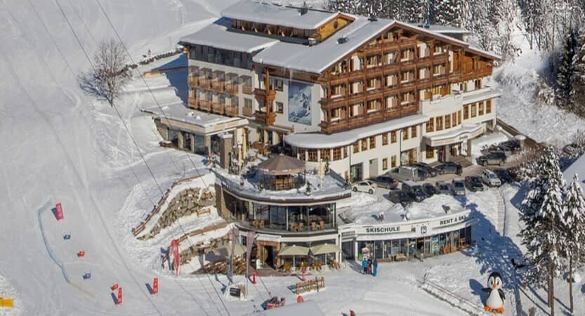 Ski-in/ski-out chalet with onsite equipment rentals and ski school access