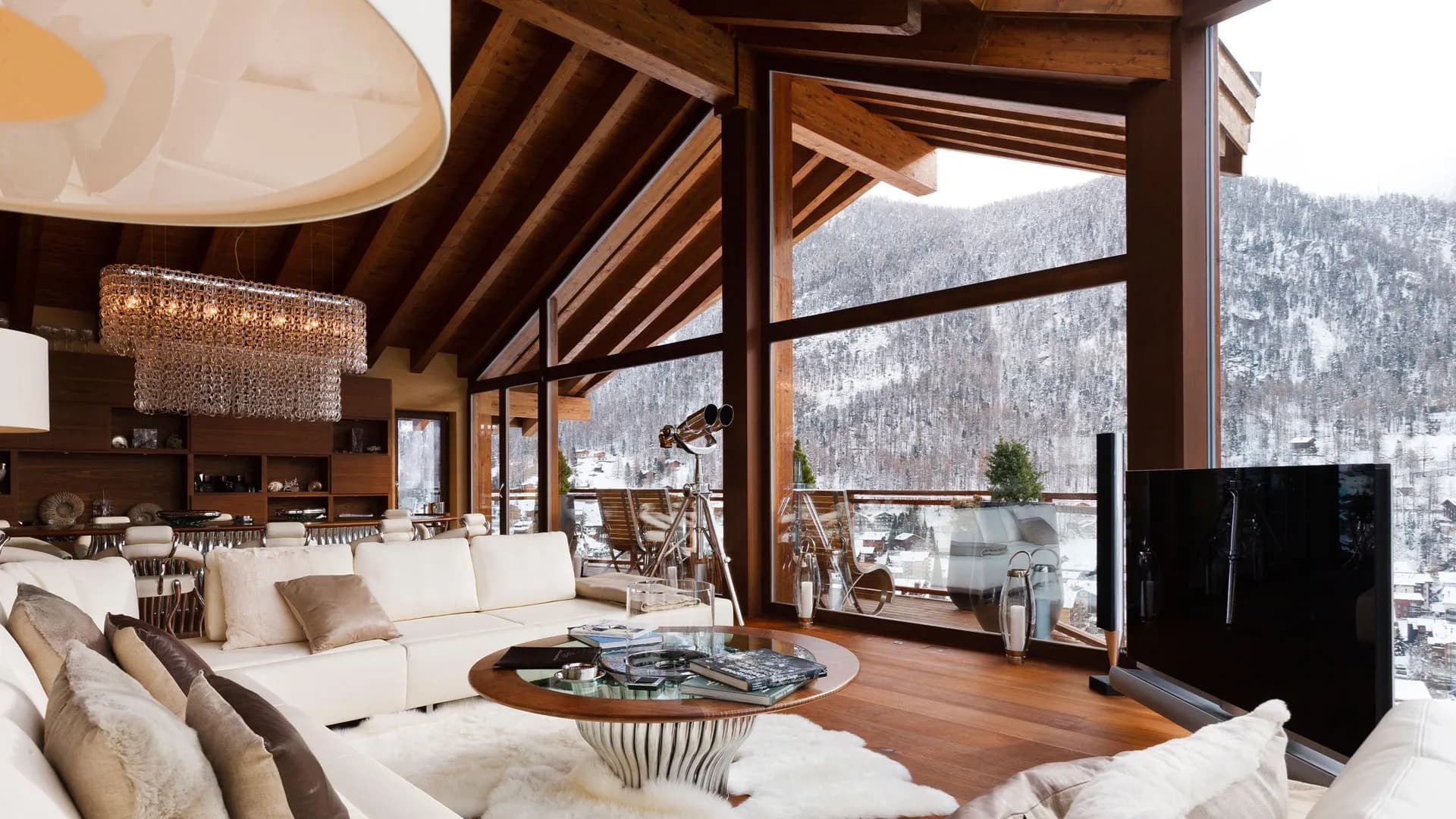 Luxury ski chalet with mountain views