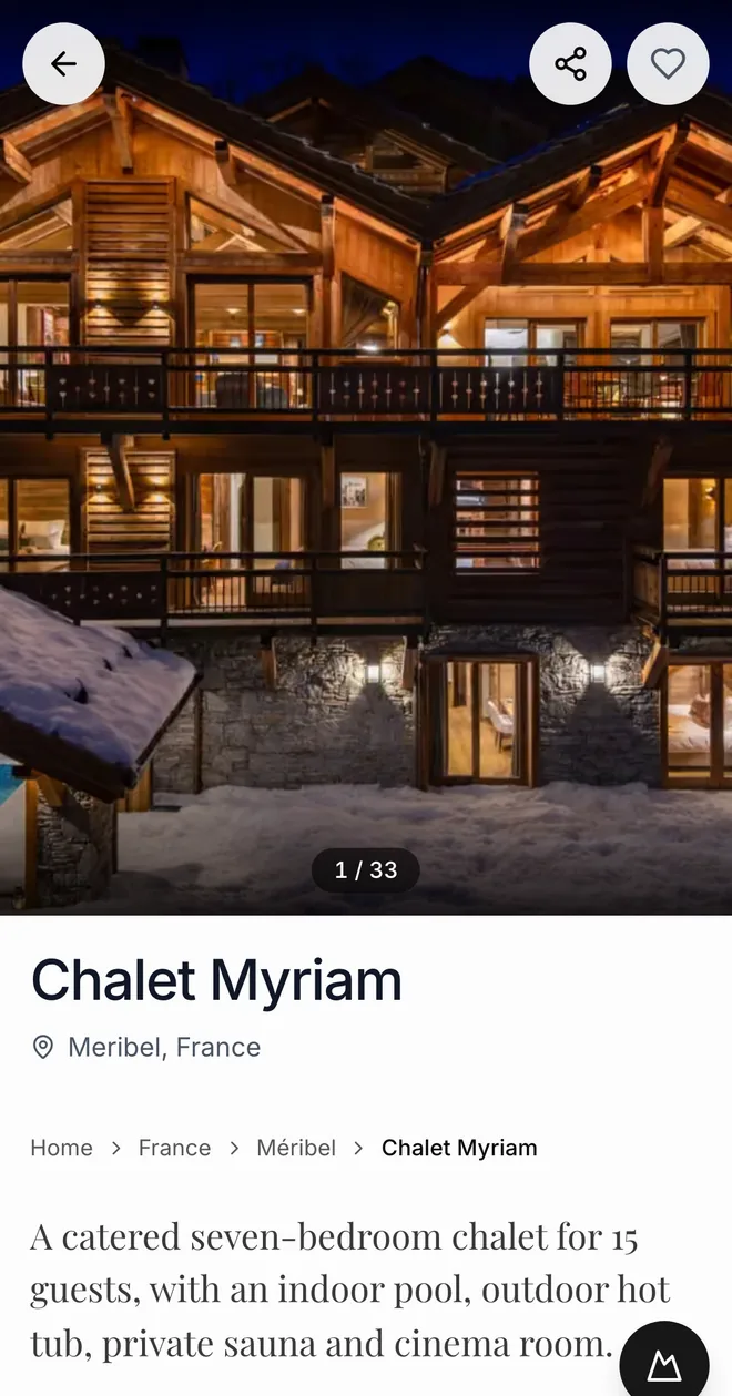 Chalet Myriam in Méribel as it appears on Powder Edition: photo gallery, editorial summary and weekly price range
