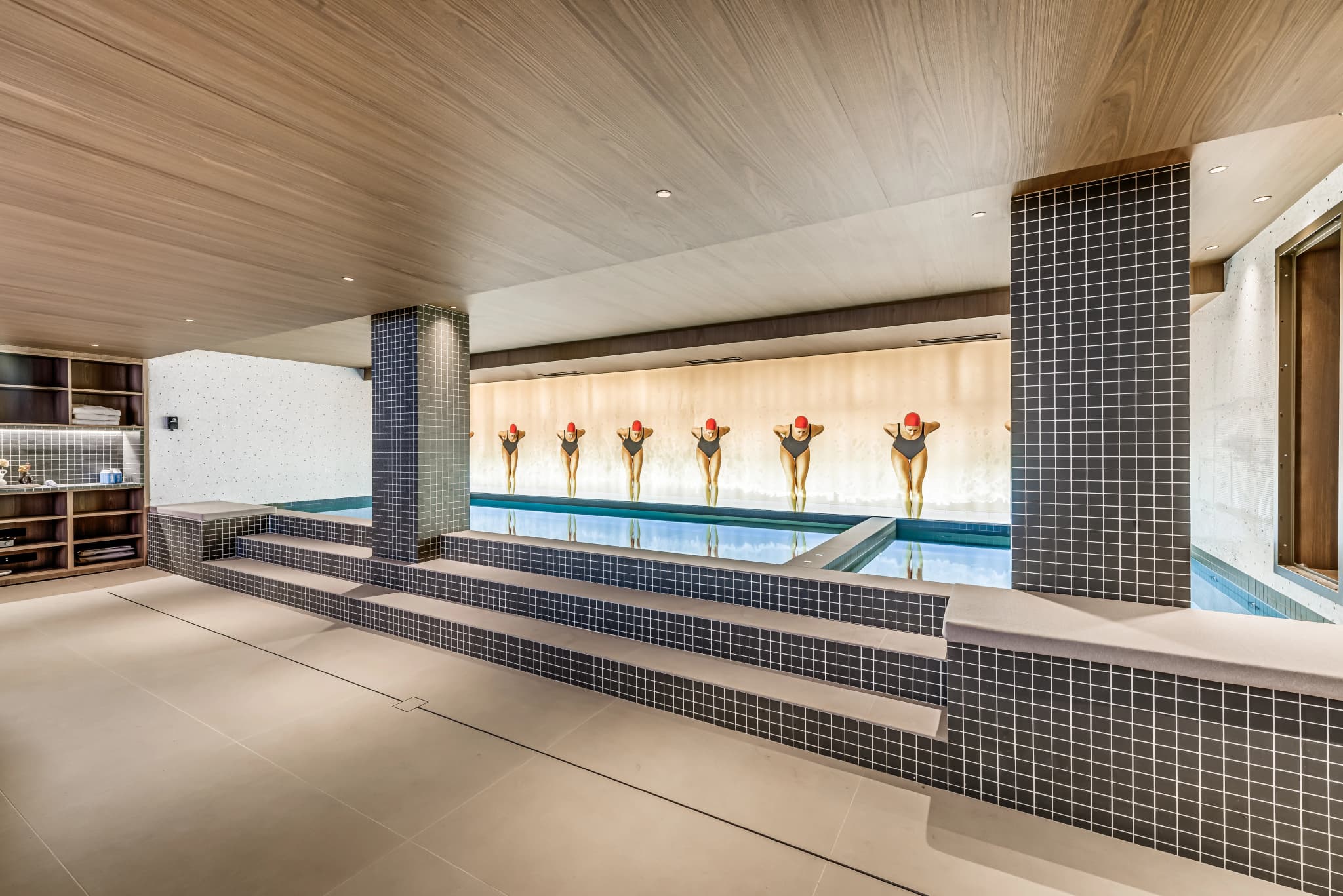Indoor swimming pool beside the spa lounge