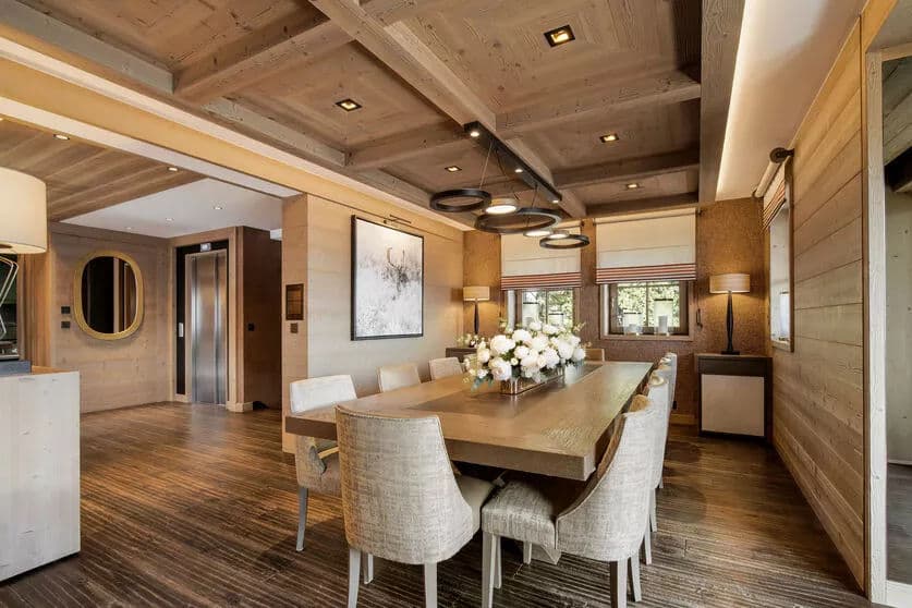 Dining table in the open-plan living area