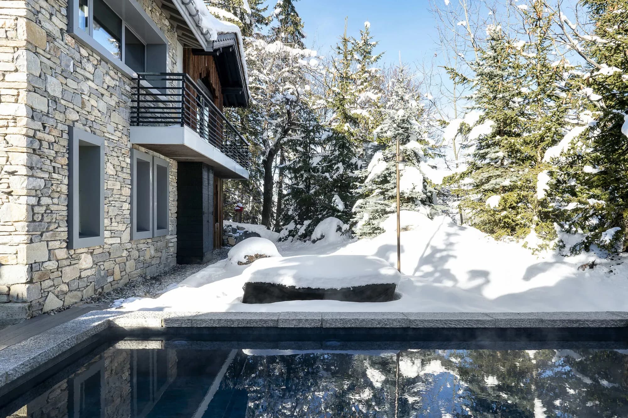 Heated pool outdoors