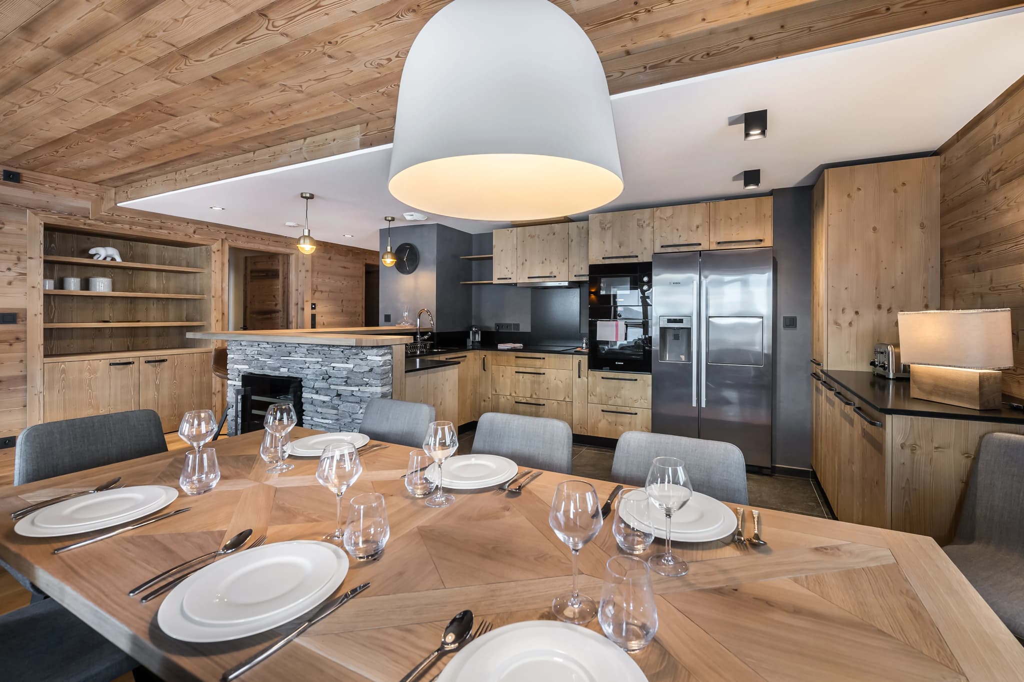 Dining table beside the kitchen