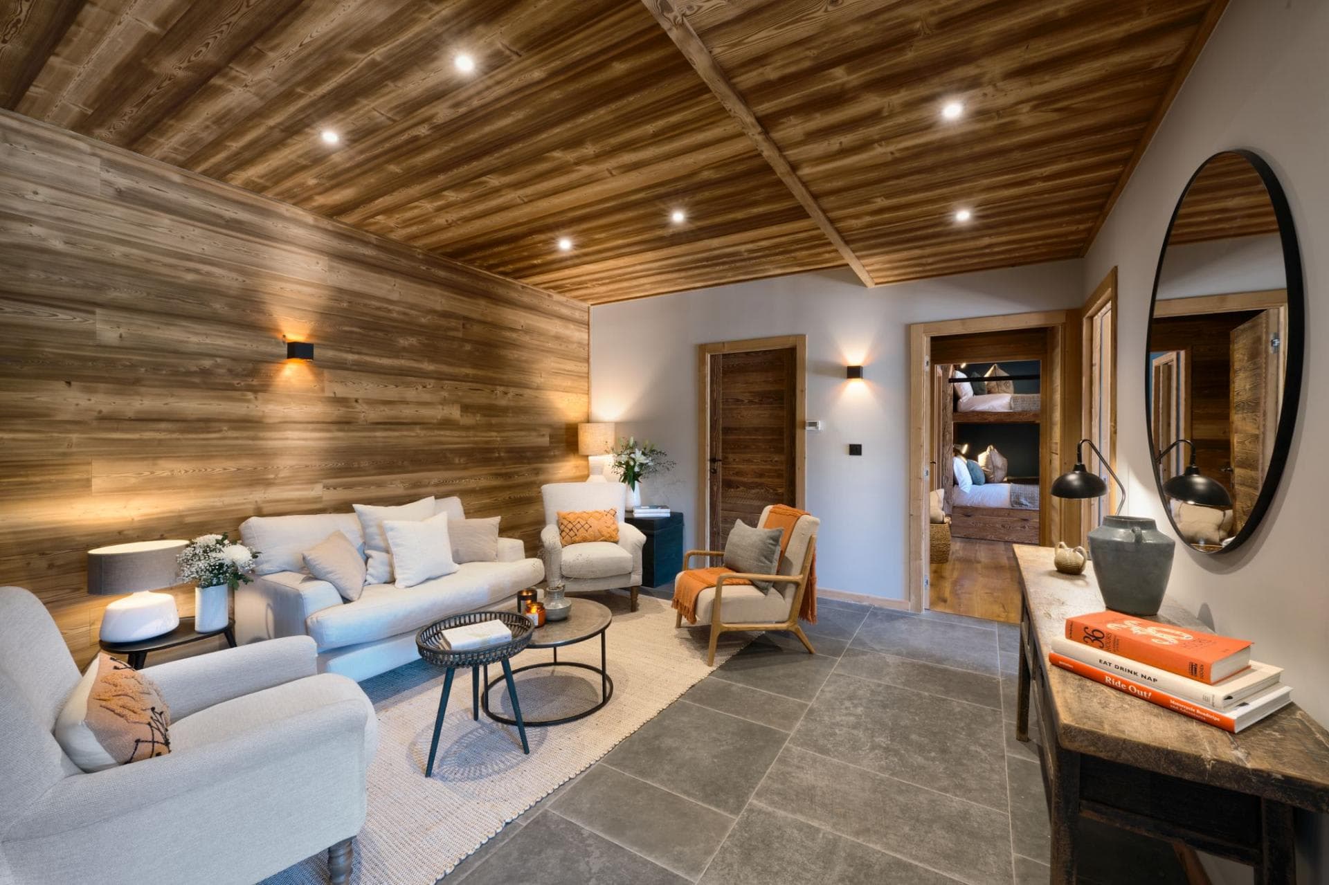 Upper-level sitting area outside the bedrooms