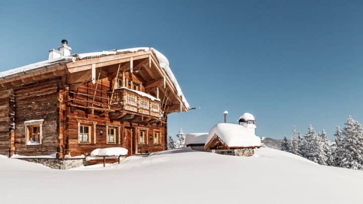 Ski-in, ski-out timber chalet with private balcony and valley views