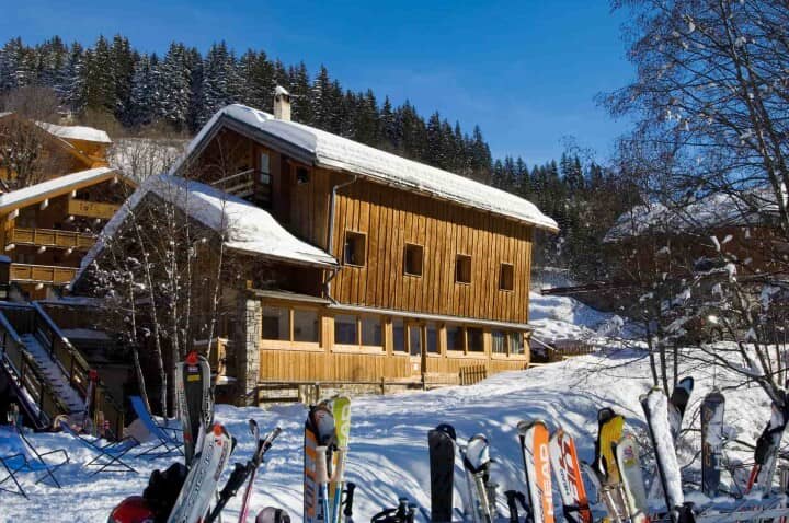 Ski-in, ski-out timber chalet with direct access to slopes and gear storage