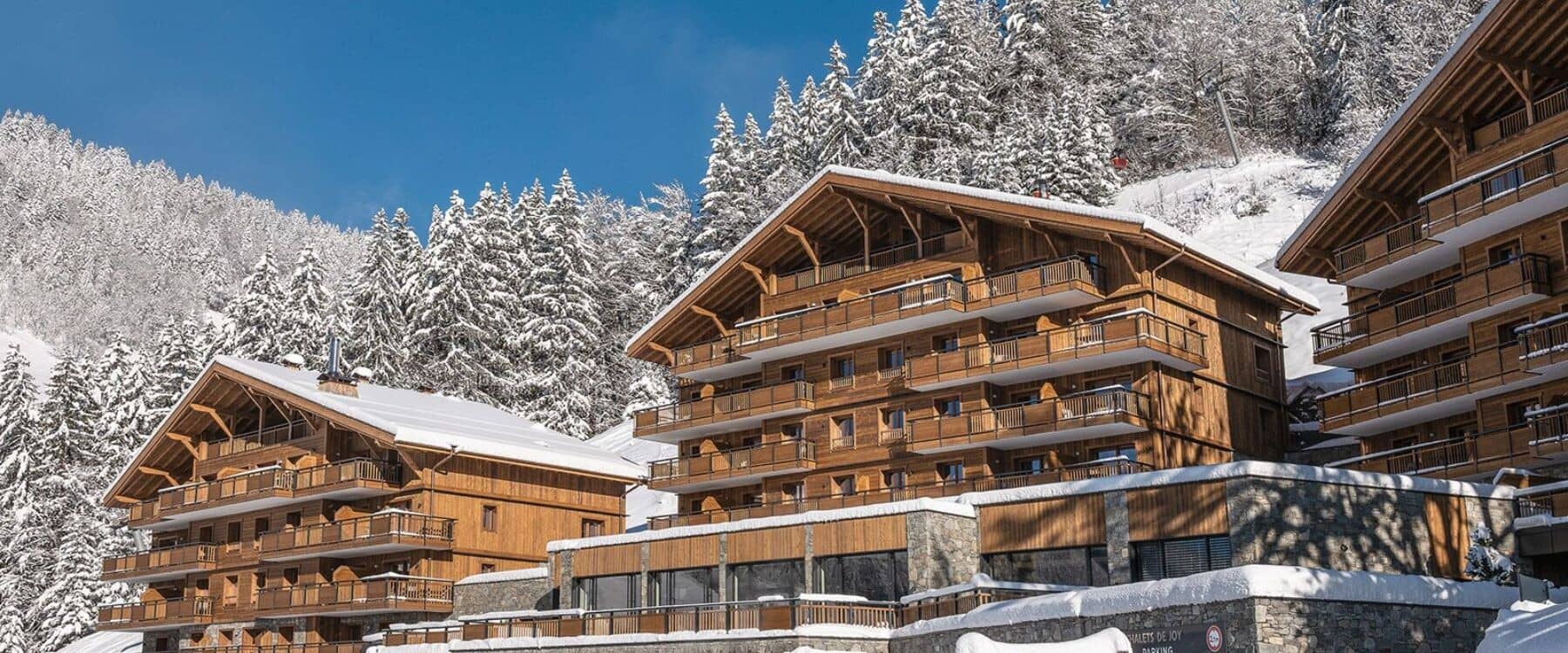 Ski-in/ski-out chalet with private balconies and direct access to chairlifts