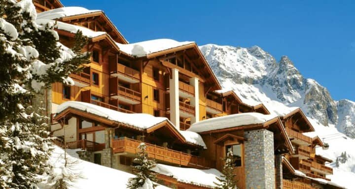 Ski-in/ski-out lodge with private balconies and panoramic mountain views